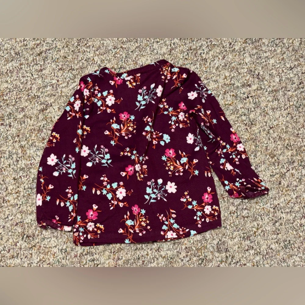 Girls‎ 3T Carter's Burgundy Floral Shirt, top